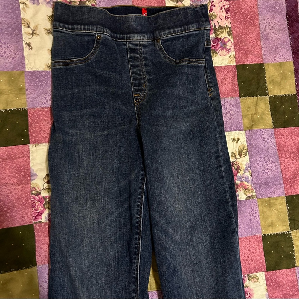 SPANX Cropped Flare‎ Denim Leggings Jeans Size S